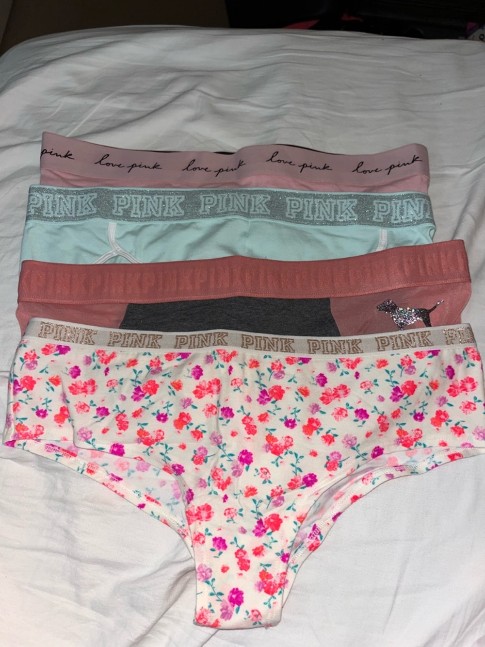 🆕 Victoria's Secret PINK Lot of 4 Panties Sz L
